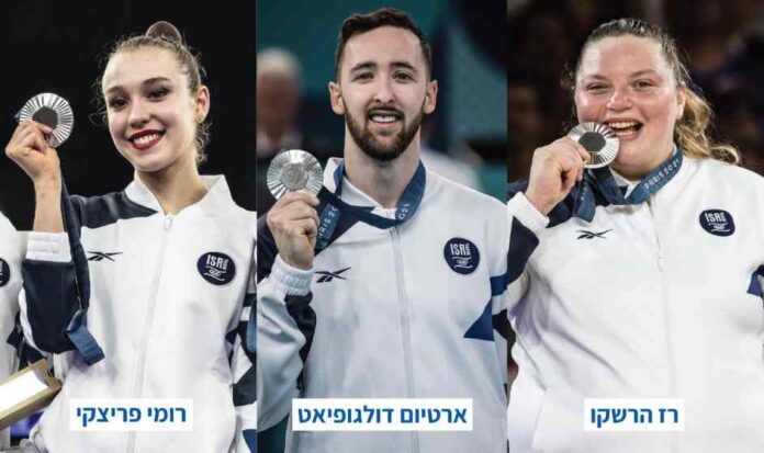 שלושה ספורטאים תושבי נתניה ברשימת המופלאים: רז הרשקו, ארטיום דולגופיאט ורומי פריצקי. צילום באדיבות הוועד האולימפי הישראלי